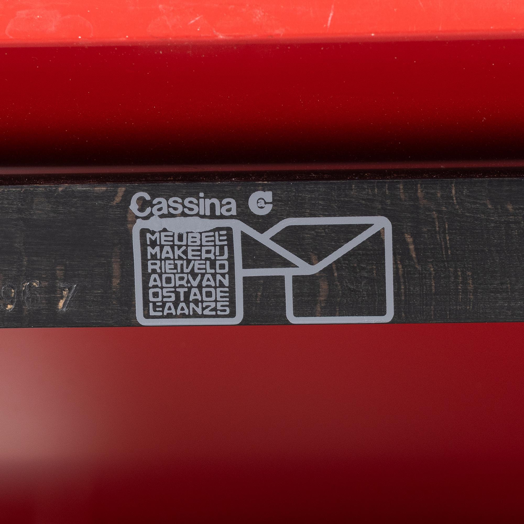 Gerrit Rietveld, “Red and blue chair”, Cassina, contemporary.
