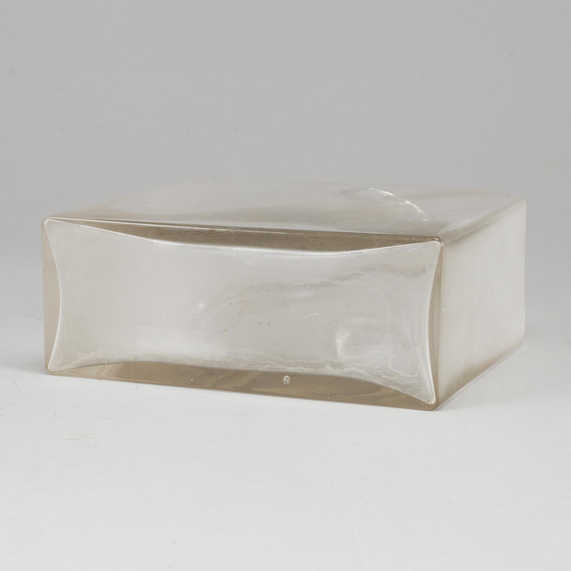 FIRMA SVENSKT TENN, a blasted glass bottle with a Björn Trägårdh pewter and brass stopper, Stockholm 1930's.