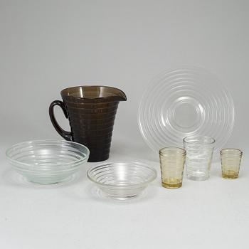 AINO AALTO, a 19-piece part 'Bölgeblick' glass service, Karhula, Finland, 1930-40's.