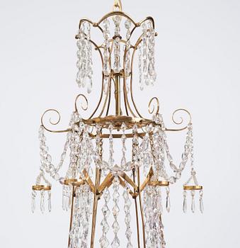 A late Gustavian seven-light chandelier, circa 1800.
