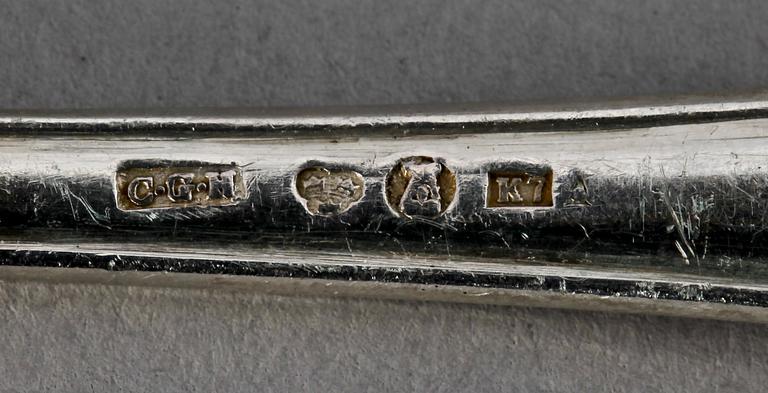 PARTI BESTICK, 26 delar, silver, bl.a. Sverige, 1800/1900-tal. Tot vikt ca 430 gram.