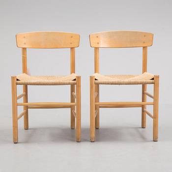 BØRGE MOGENSEN, two beech 'J39' chairs, Denmark.