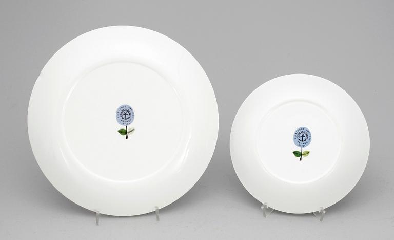 TALLRIKAR, 10 st, flintgods, "Prunus", Stig Lindberg Gustavsberg.