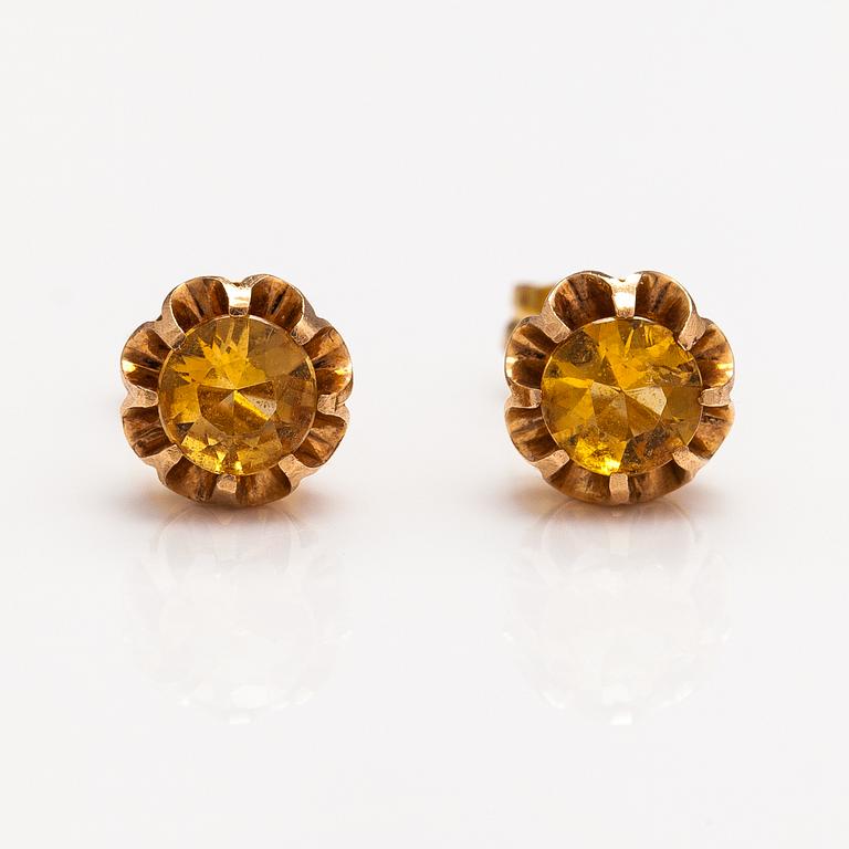 Torbjörn Tillander, A 14K gold jewellery suite with citrines. Helsinki 1981.