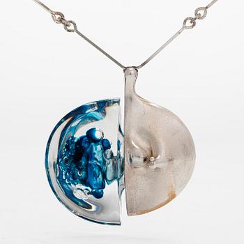 Björn Weckström, a sterling silver and acrylic 'Kilimandjaro' necklace for Lapponia 1975.
