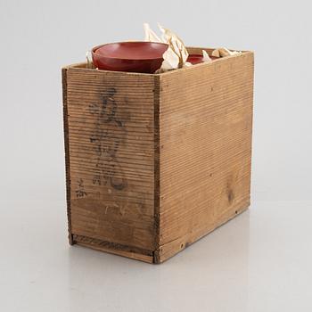 Skålar med lock, 11 st, lackarbete, Japan, 1900-tales första hälft/mitt.