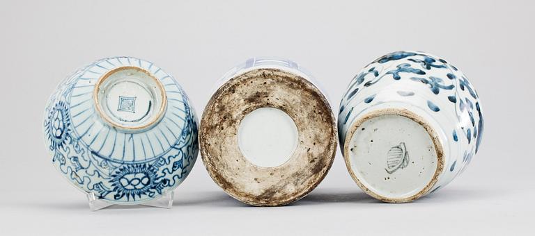 PARTI PORSLIN, 3 st, Kina, 1800/1900-tal.