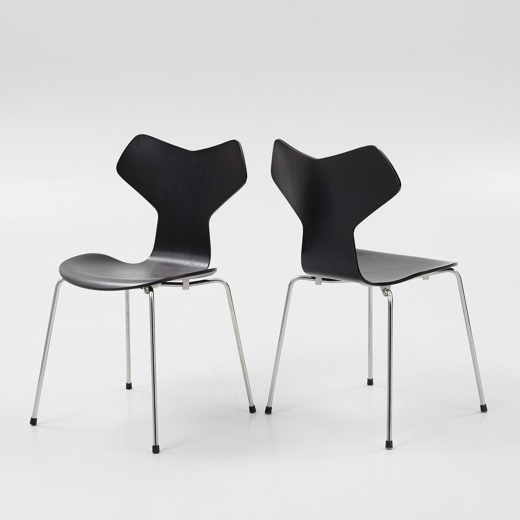 Arne Jacobsen, six "Grand Prix" chairs, Fritz Hansen, Denmark, 2014-2016.