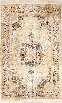 Kashmir old silk rug, approximately 330x210 cm.