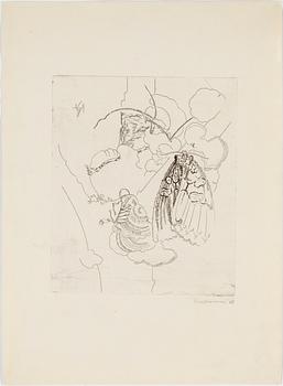 DIMITRI PLAVINSKY, etching, signed -68.