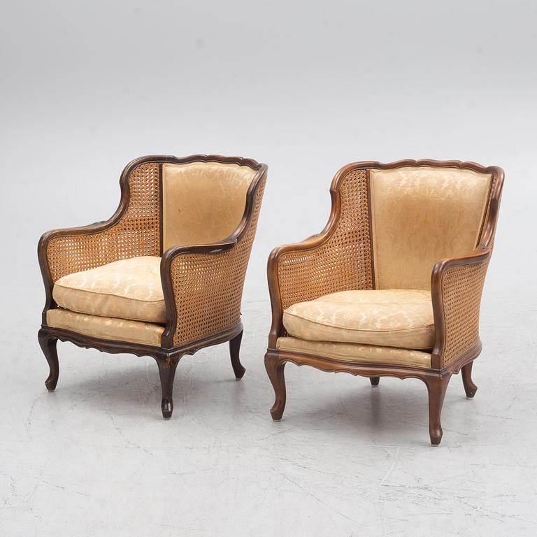 A pair of armchairs, early 20th century.