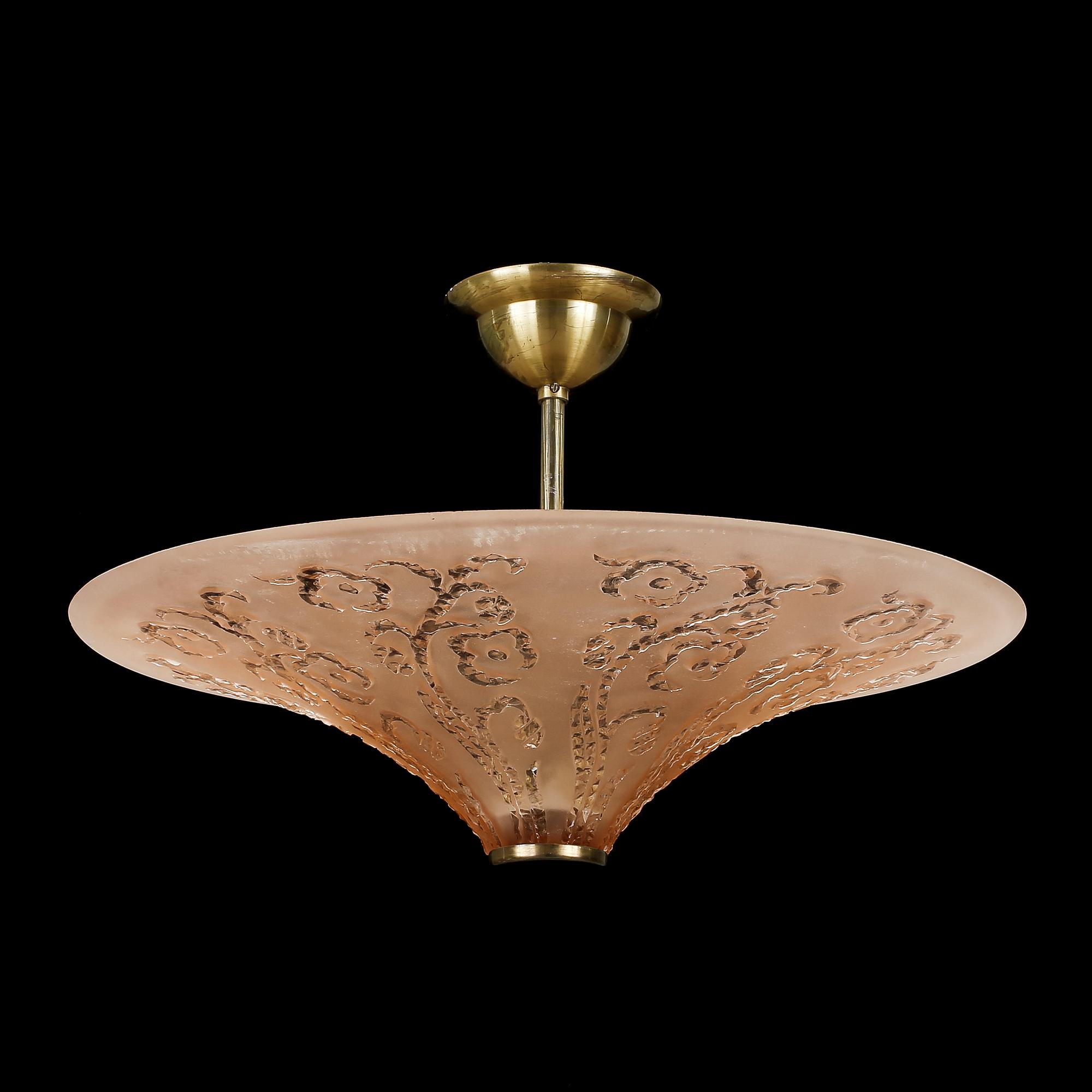 TAKLAMPA, glas, höjd 30 cm.