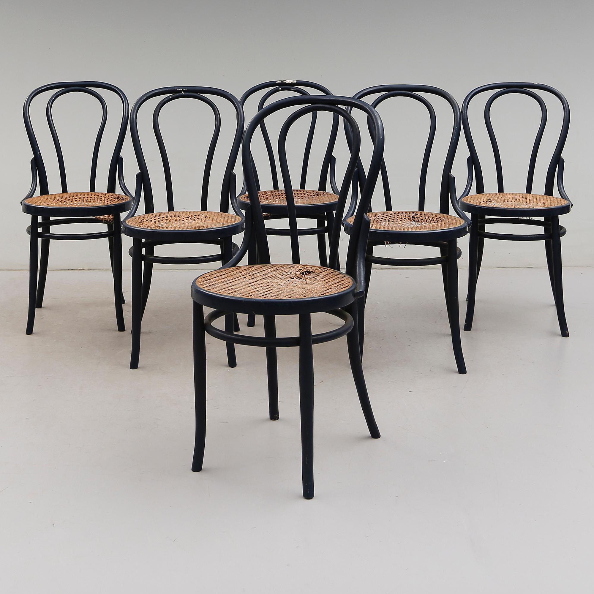 STOLAR, 6 st, Thonet-modell, 1900-tal.