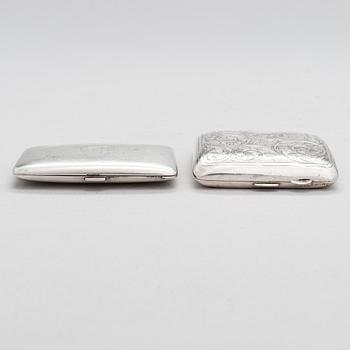 Two silver cigarette cases, 1929.