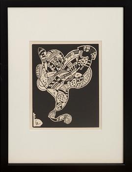 WASSILY KANDINSKY, wood cut. Signed in the wood cut.