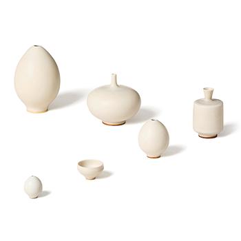 56. Berndt Friberg, a set of 5 stoneware vases and a bowl, Gustavsberg Studio, Sweden, 1963-66.