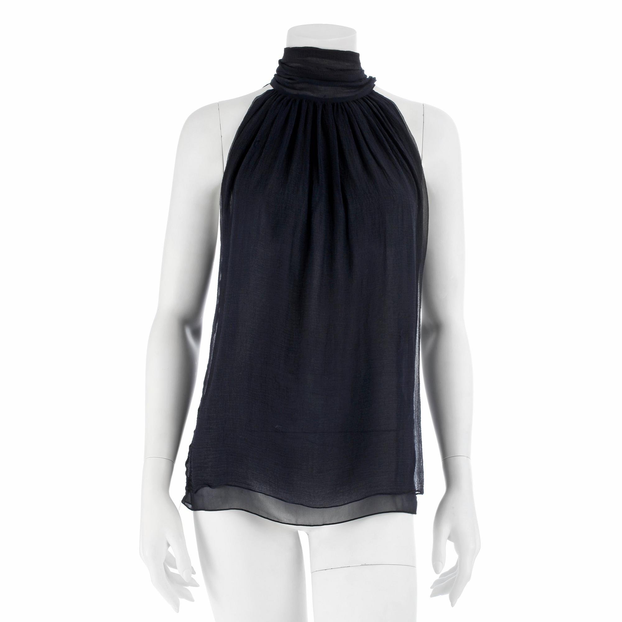ALEXANDER MCQUEEN, a blue chiffon top. Size 42.