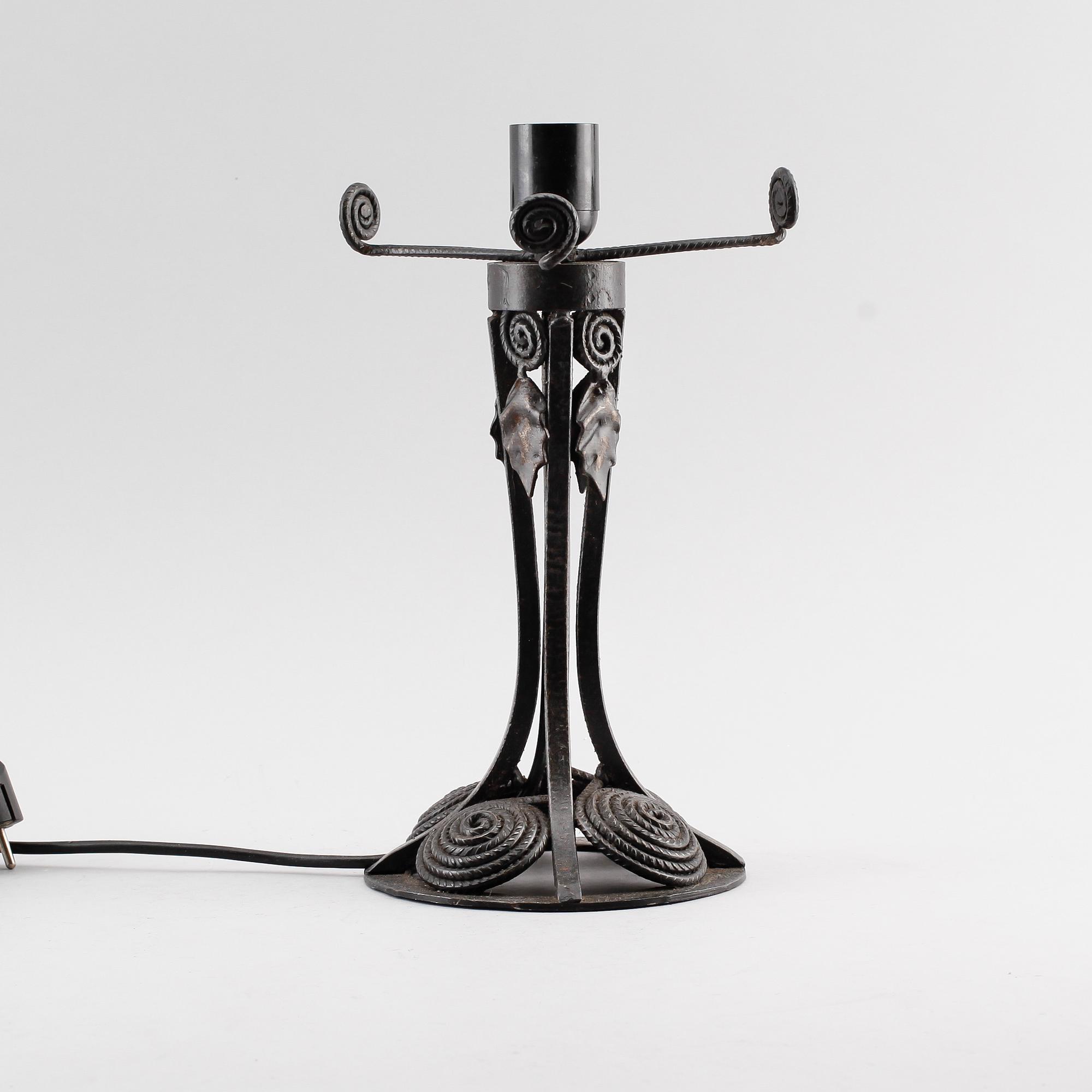 BORDSLAMPA, smide, art déco, 1900-talets första hälft.