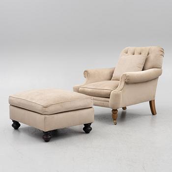 Ralph Lauren Home, armchair with ottoman.
