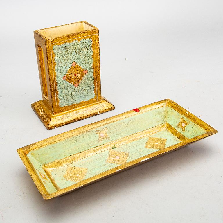 A set of eight mid 20th century wood items by Paoletti, Firenze Italy.