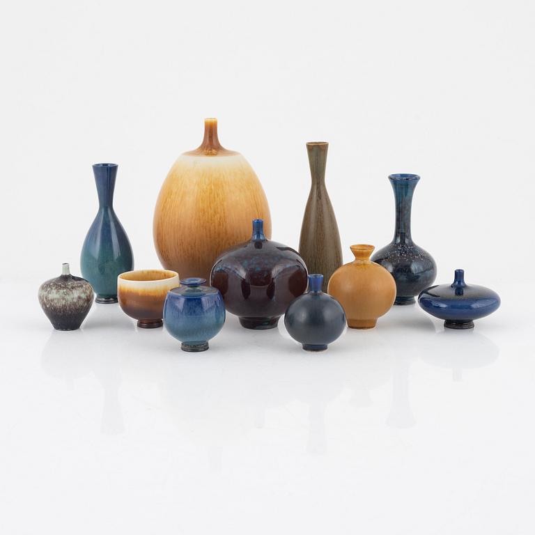 Berndt Friberg, minatyrer, 11 st, Gustavsberg Studio, 1960-70-tal.