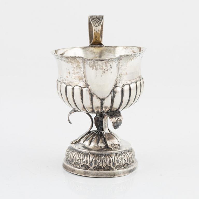 A Parcel Gilt Silver Creamer, mark of Carl Zacharias Schultz, Hämeenlinna, Finland 1831.