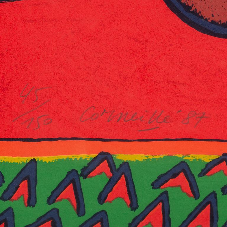 BEVERLOO CORNEILLE, lithograph in colours, signed Corneille, dated '87 and numbered 45/150 in pencil.