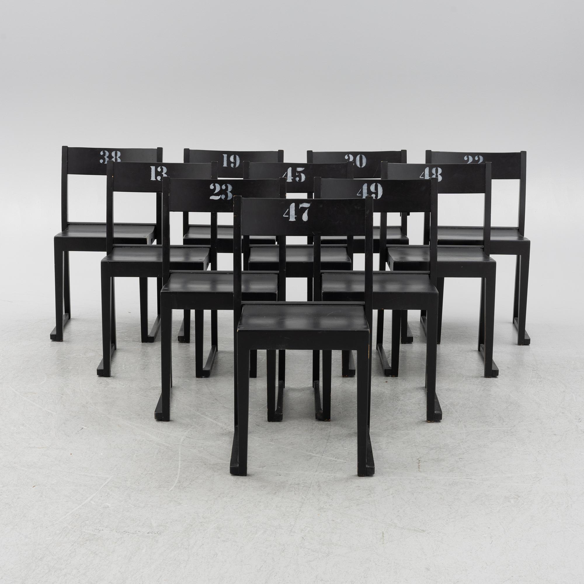 Sven Markelius, "The Orchestra Chair" 10 pcs, mid-20th century.