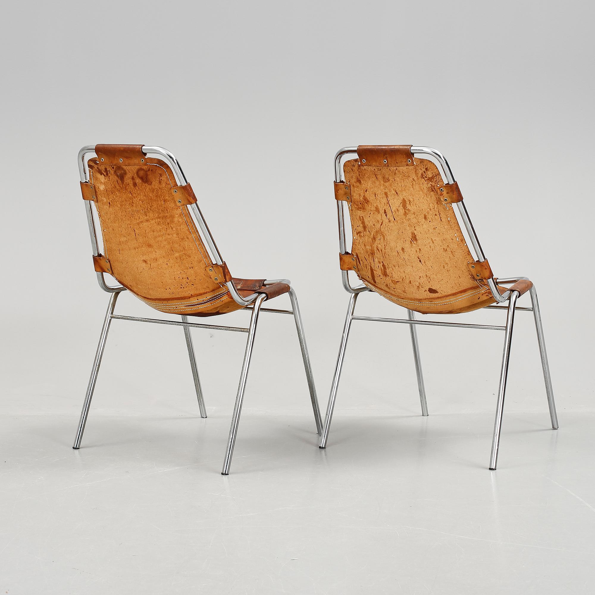 STOLAR, ett par. "Les Arcs",  Charlotte Perriand, , omkring 1970.