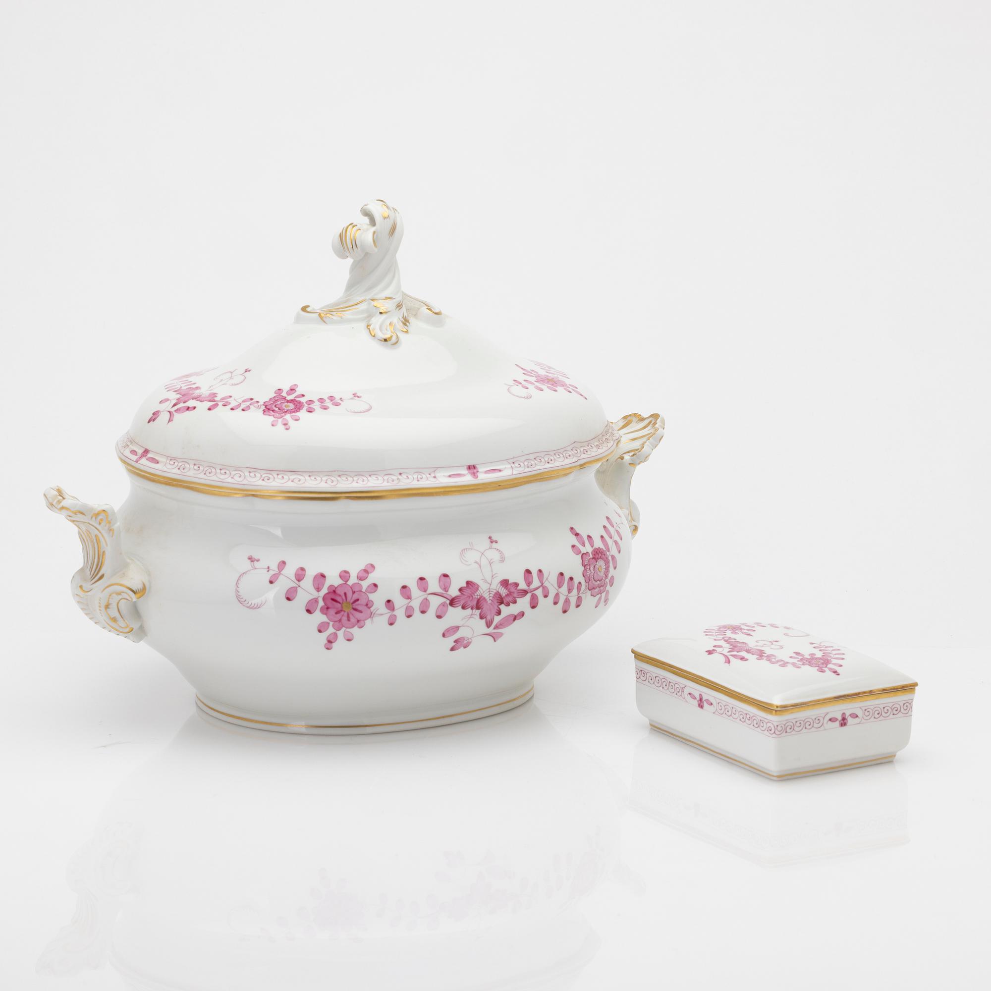 Meissen, Terrin samt lockask, porslin, 1900-tal.