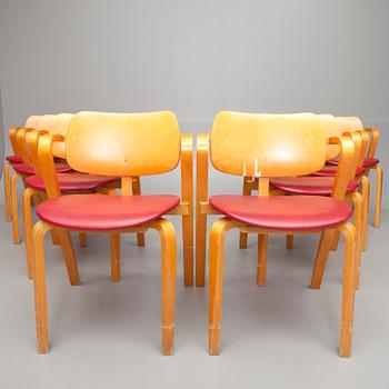 STOLAR, 8 st, "Aslak" design Ilmari Tapiovaara, modellen formgiven 1958.