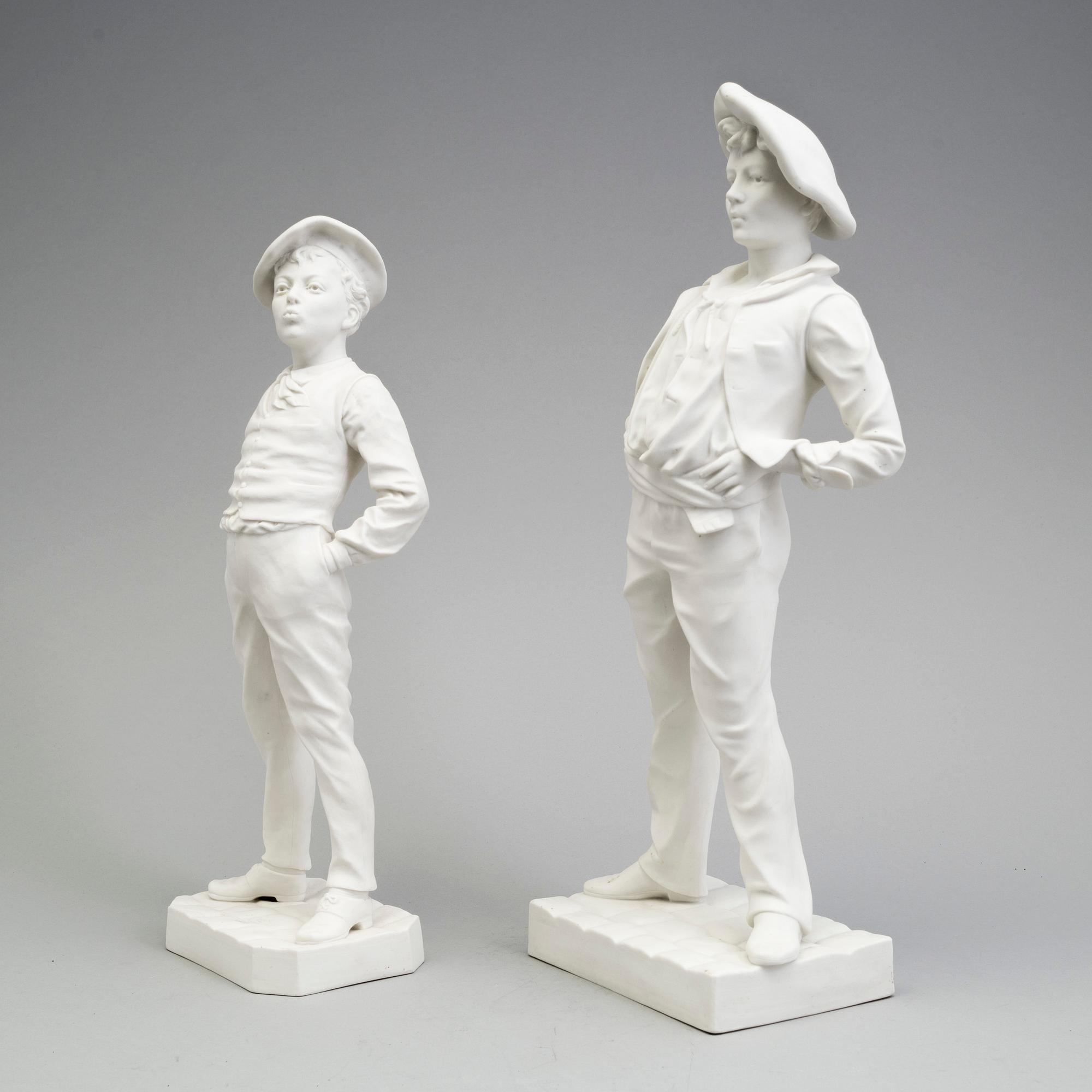 TWO PARIAN FIGURES, Gustafsberg 1894 and 1920.