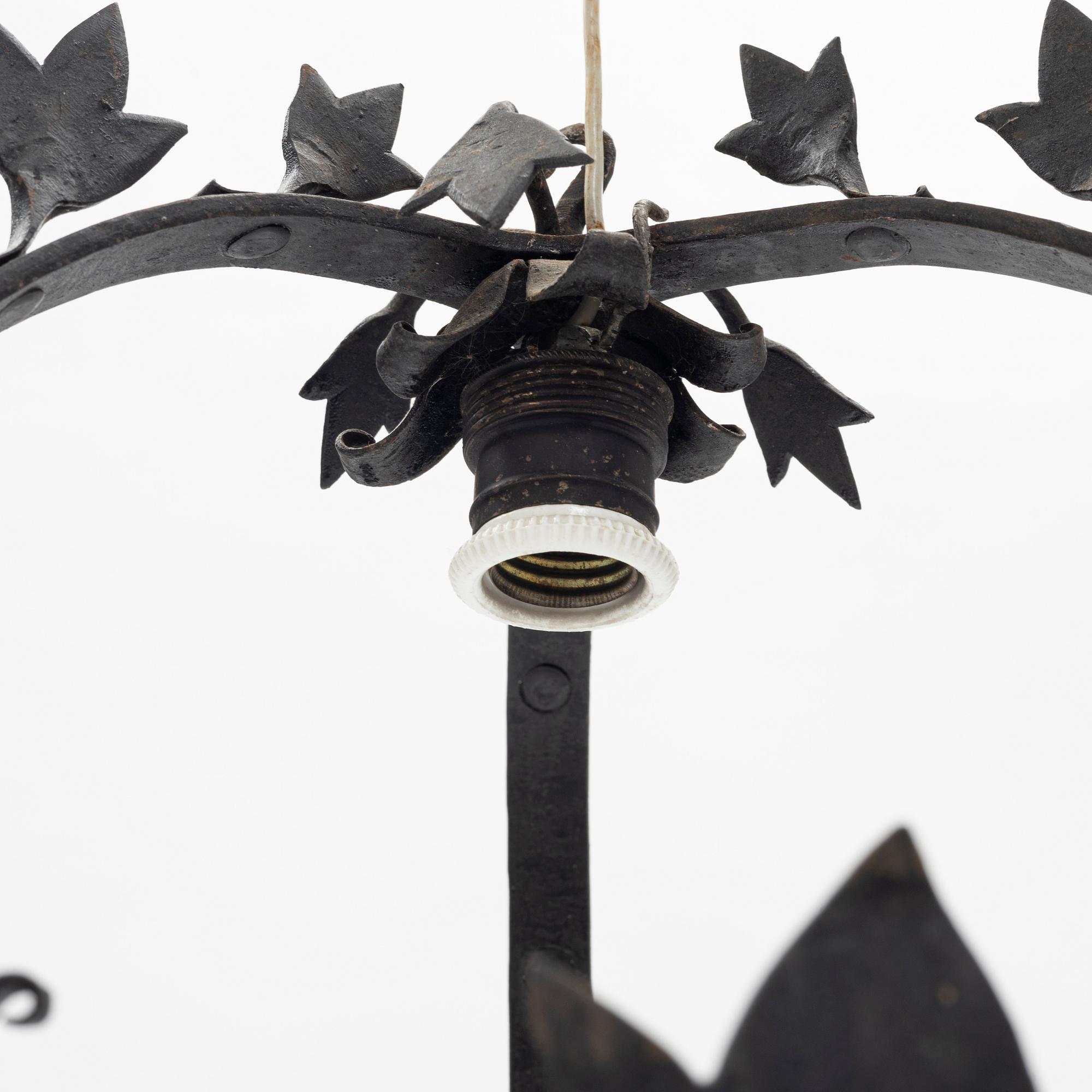 A wrought iron chandelier, first half of the 20th century.