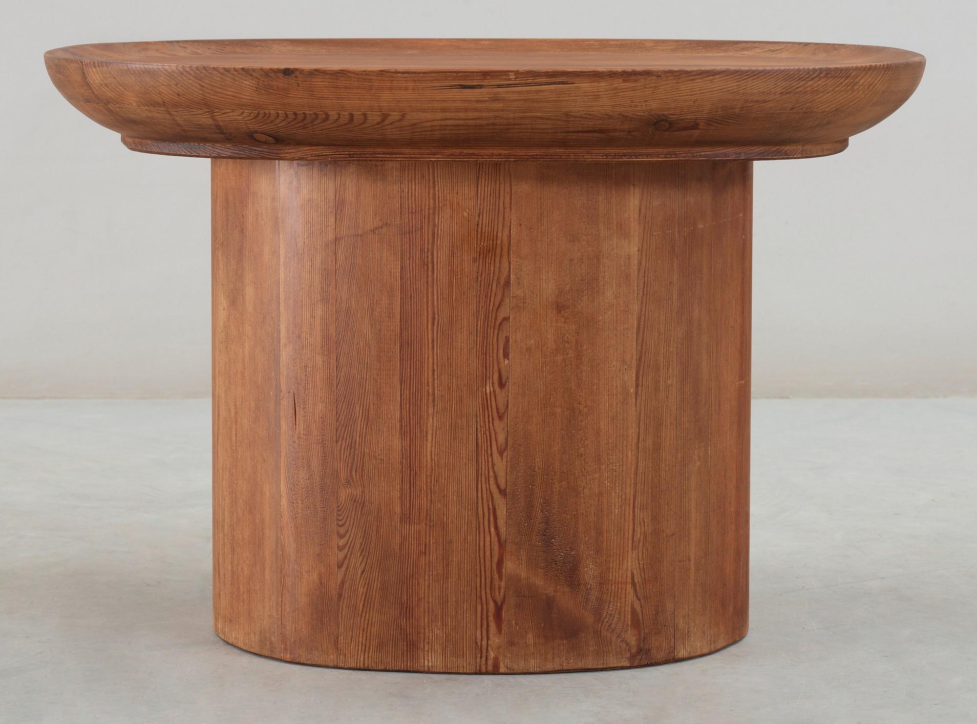 Axel Einar Hjorth, an 'Utö' stained pine table, Nordiska Kompaniet, Sweden 1930's.