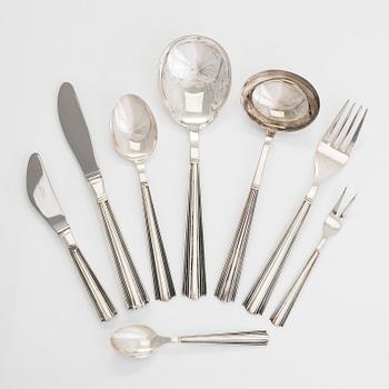 Holger Rasmussen, a 57-piece set of 'Margit' silver (.916) cutlery, Hopeatehdas, Helsinki and Hämeenlinna 1958-1969.