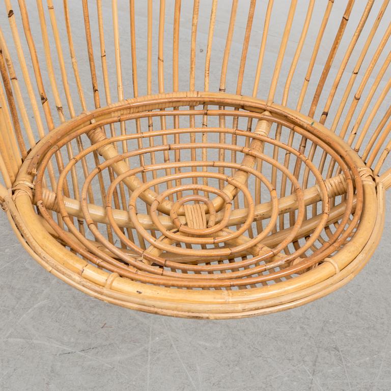 A bamboo and rattan hanging easy chair, second half of the 20th Century.