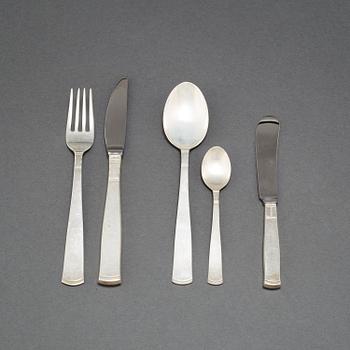 A 30 pcs silver cutlery 'Rosenholm' by Jacob Ängman for GAB, Stockholm, 1971-1993.
