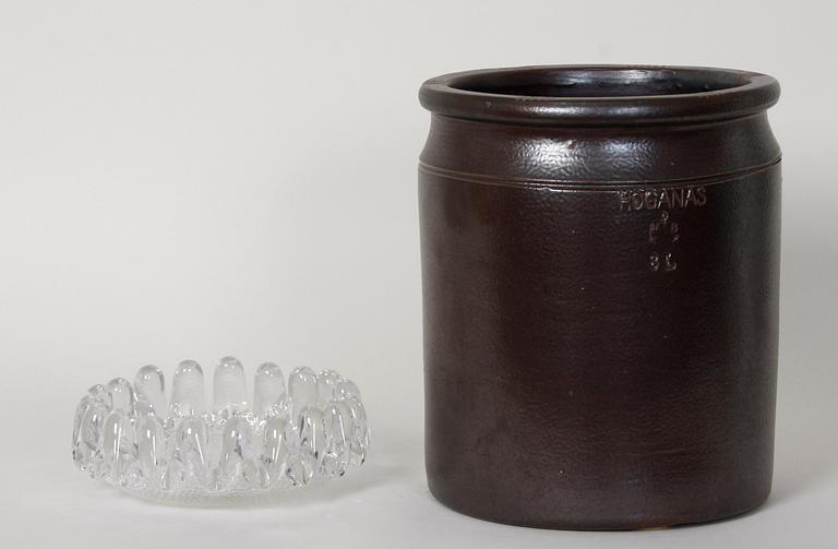 HÖGANÄSKRUS samt SKÅL, glas.