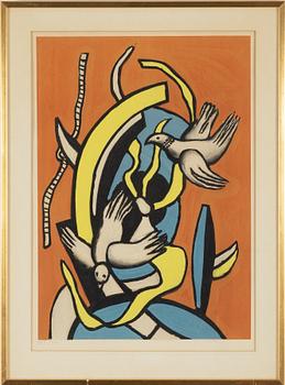 Fernand Léger, after, a lithograph in colours, 1959, signed in the print and numbered 215/300.