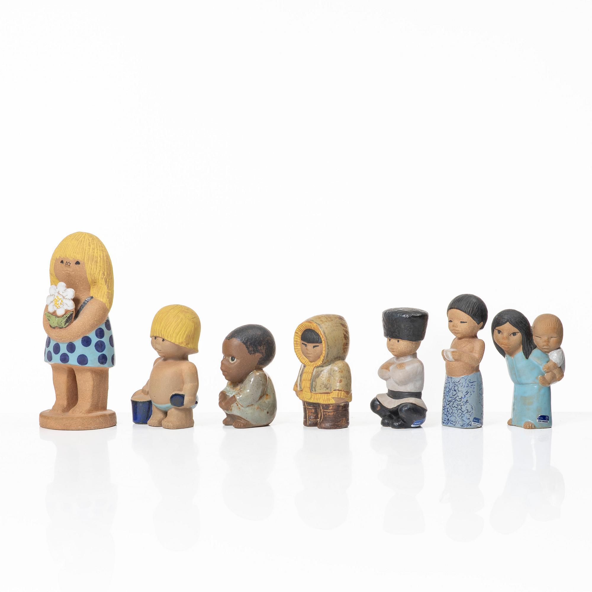 Lisa Larson, figuriner, 7 st, Gustavsberg.