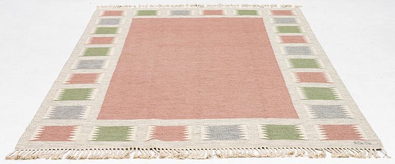 A flat weave carpet, signed BS (possibly Birgitta Södergren), c 287 x 192 cm.