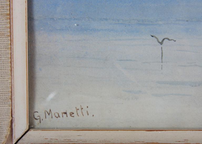 OKÄND KONSTNÄR, akvarell, sign G Manetti.