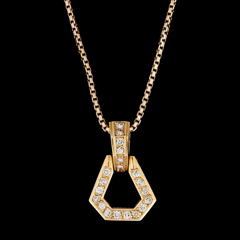 A brilliant cut diamond pendant, tot. app. 0.75 cts.