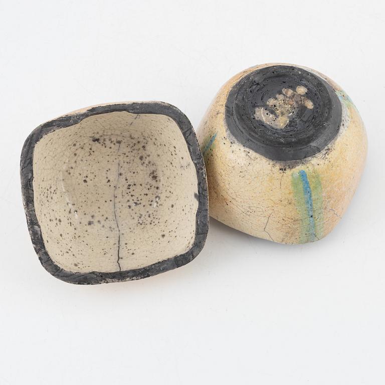 Ulf Johansson, lidded box, raku, Sweden, circa 2000.