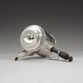A Swedish 18th century silver coffee-pot, Julius Marianus Bergs, Stockholm 1784.
