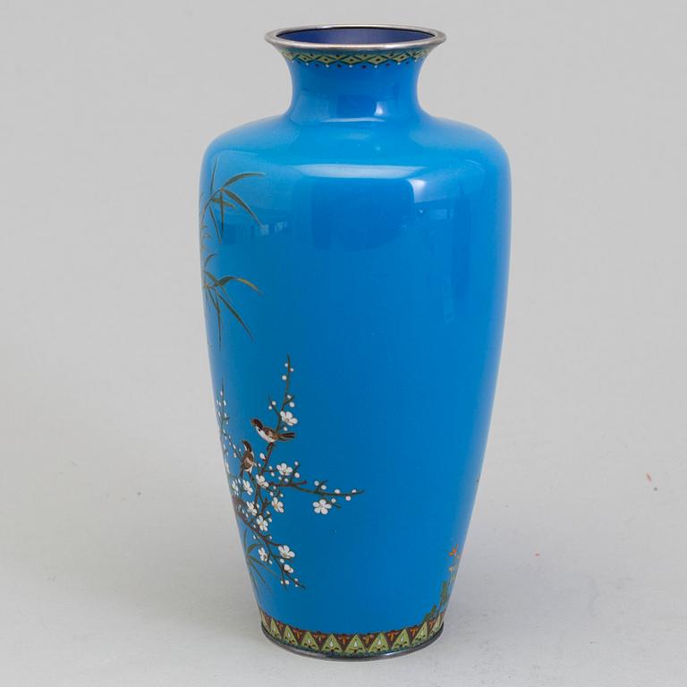 A cloisonne and silver vase, China, 20th century.