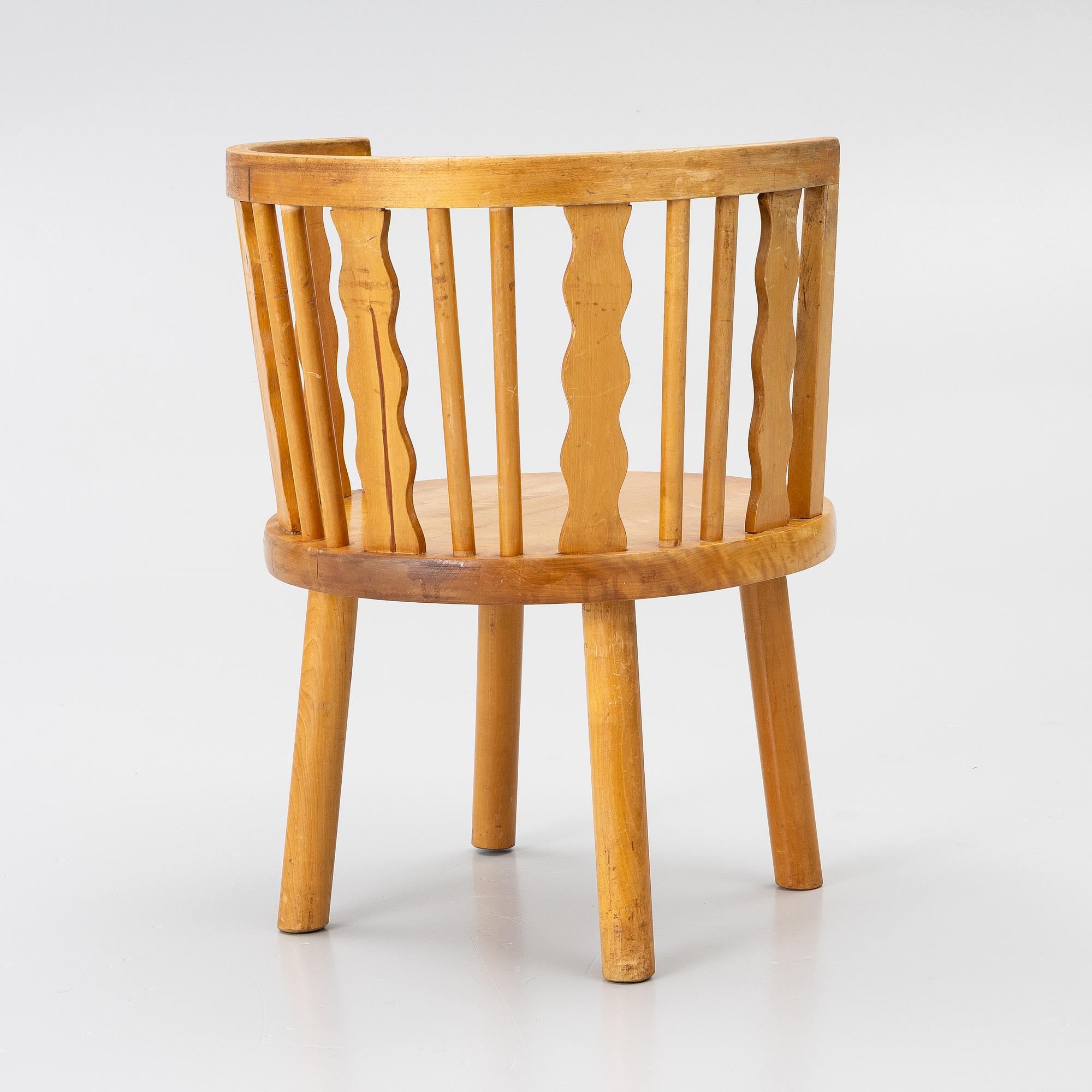 Armchair, sports cottage furniture, Steneby Hemslöjdsförening, mid-20th century.