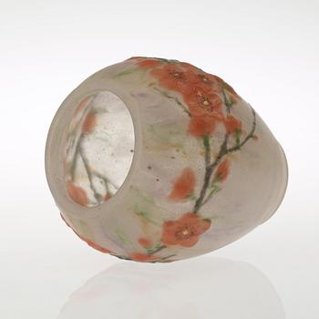 GABRIEL ARGY-ROUSSEAU, vas 'Peach Blossom', pâte de verre, Frankrike ca 1920.