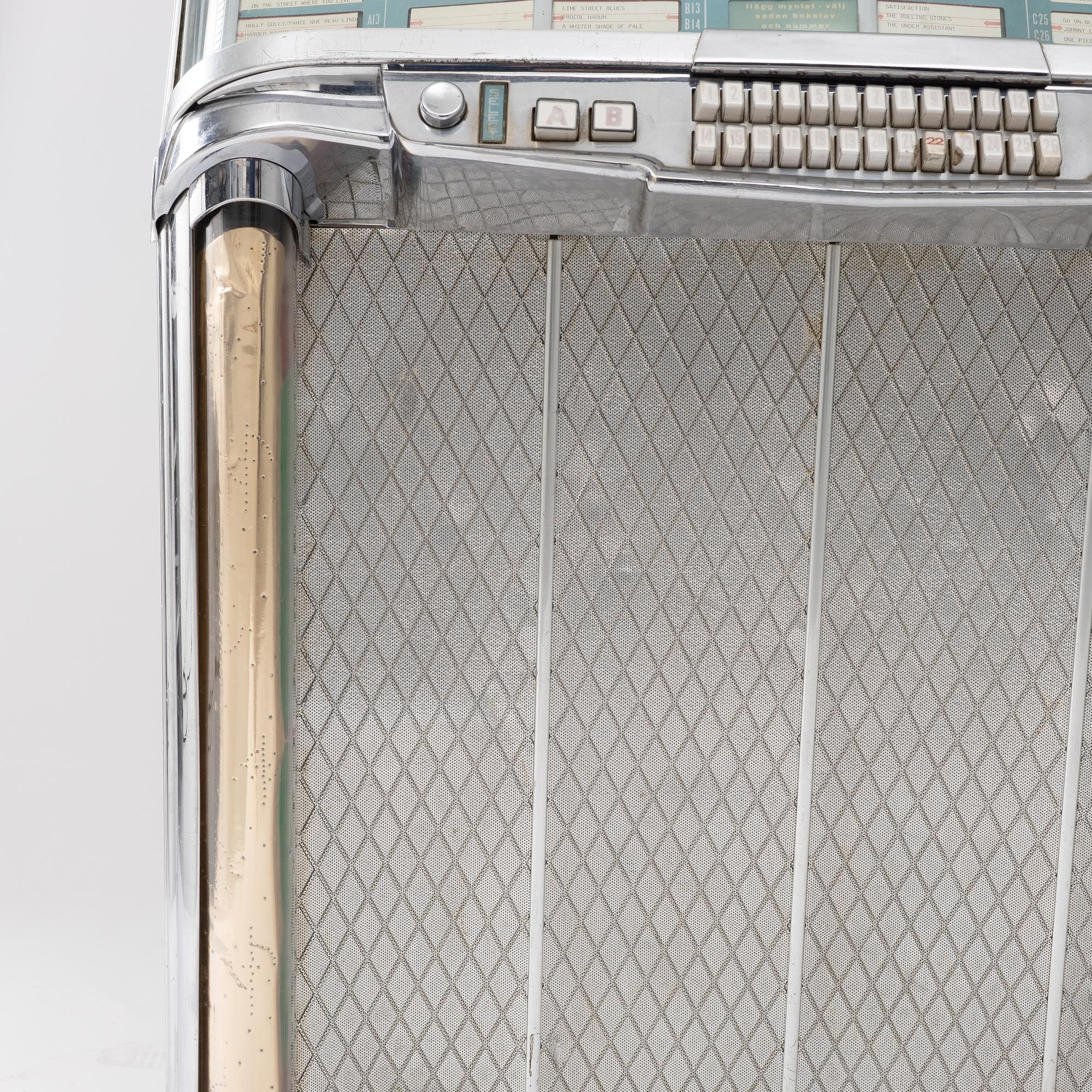 Jukebox, Wurlitzer, modell 2104, Rudolph Wurlitzer Company, North Tonawanda, New York, USA, 1957.