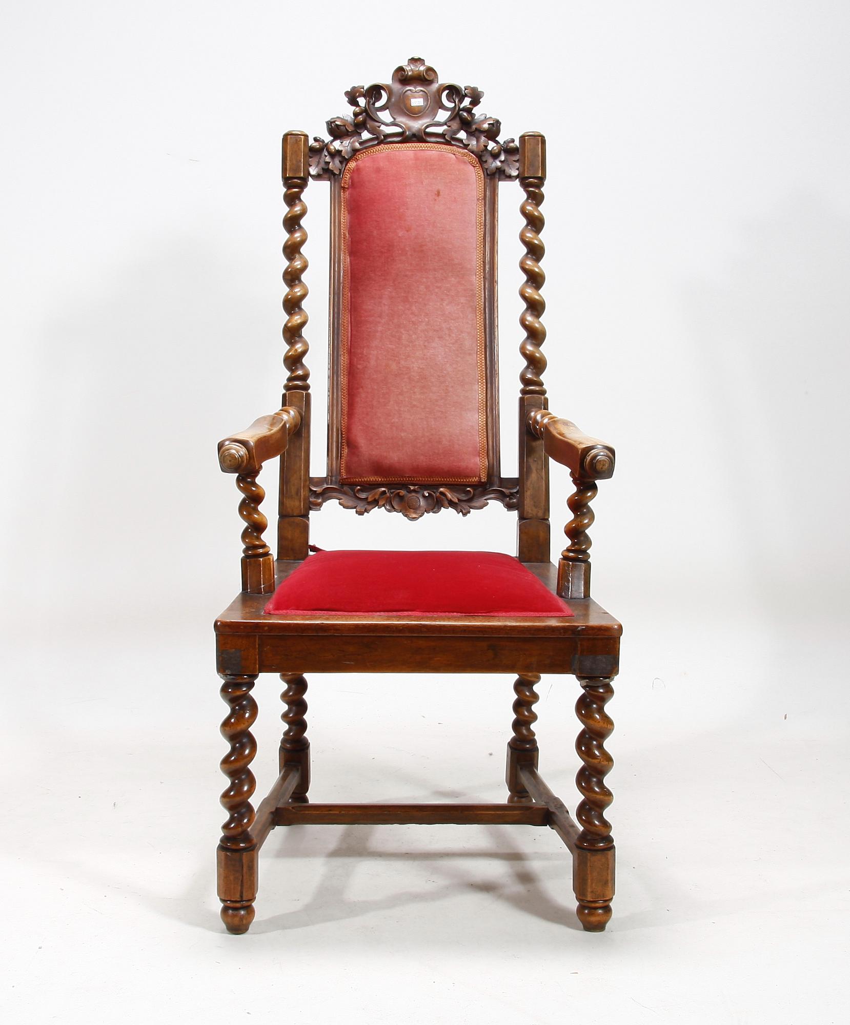 KARMSTOL, barockstil, sent 1800-tal.